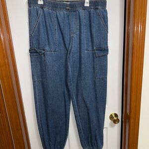 Women's Blue Cargo Joggers